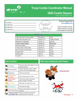 Troop Cookie Coordinator Manual 2020 Cookie Season...4 A Thank You to ...